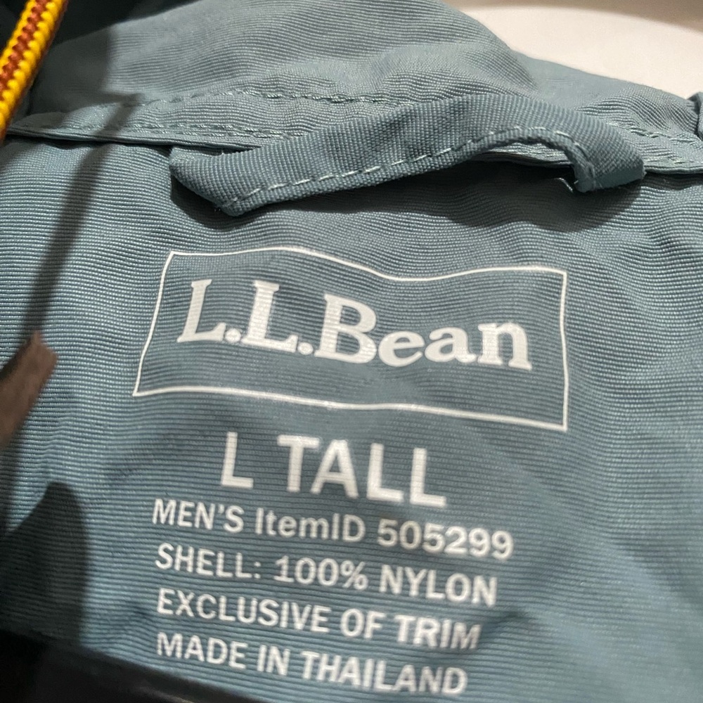 L.L. Bean windbreaker jacket hoodie Mens tall size large colorblock Aztec nylon - Picture 5 of 6